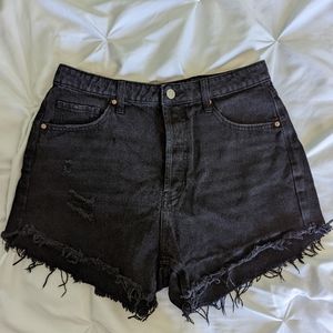 Black jean shorts